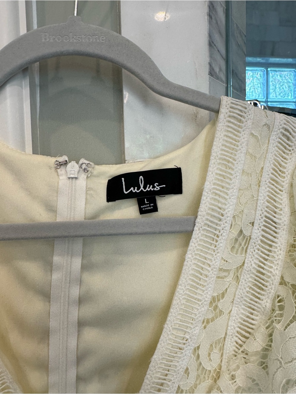 Lulu's Ivory Lace Ruffle Romper - Picture 9 of 11